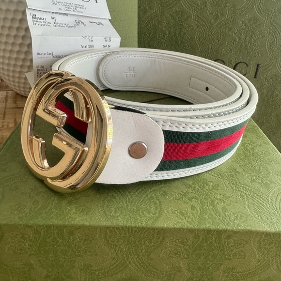 Gucci belt was purchased in 2015 it says size 110 but I’m a size 85 & it fits me - Picture 6 of 6